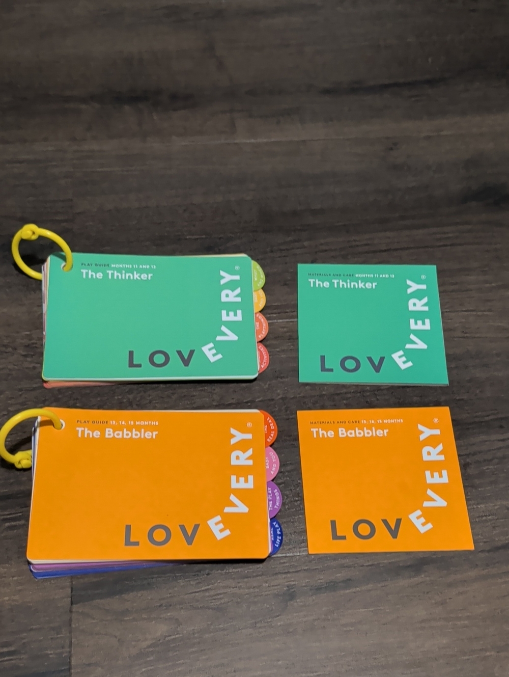 LOVEVERY Baby Book Play Guides with rings for 11-15 months like new